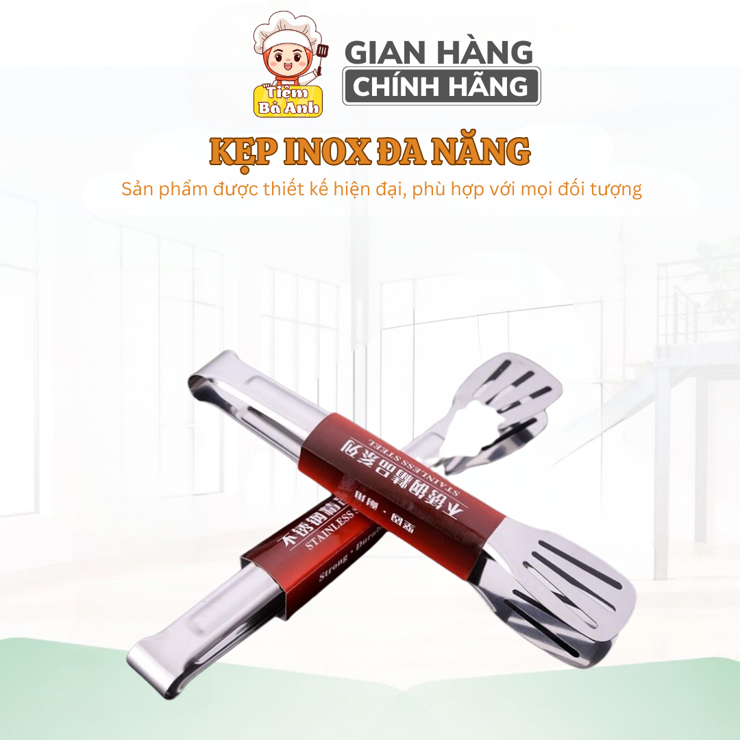 Kẹp inox đa năng, gắp đồ nướng, gắp thức ăn, đồ nóng