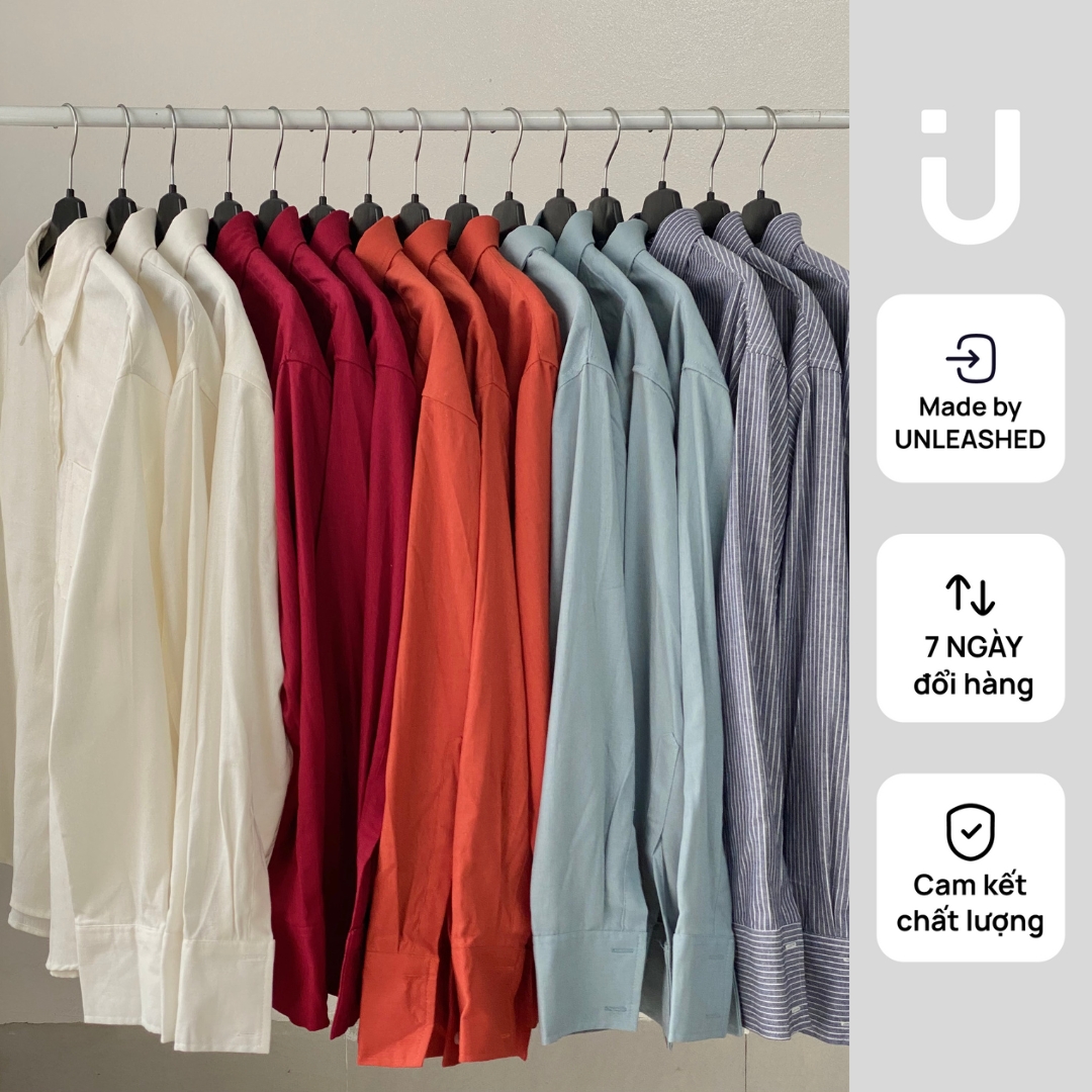 Áo sơ mi oversize dài tay unisex chất linen unleashedvn cameron oversized unisex linen shirt