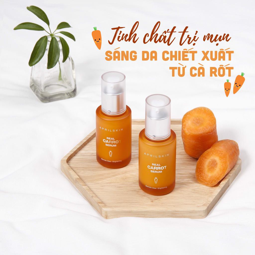 Tinh Chất Giảm Mụn Phục Hồi Sáng Da Sau Mụn Chiết Xuất Cà Rốt AprilSkin Real Carrot Serum 37ml