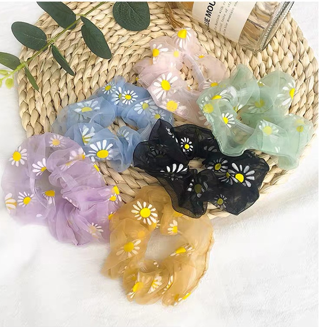 Cột (buộc) tóc scrunchies voan cúc họa mi xinh xắn HD49 chọn mầu