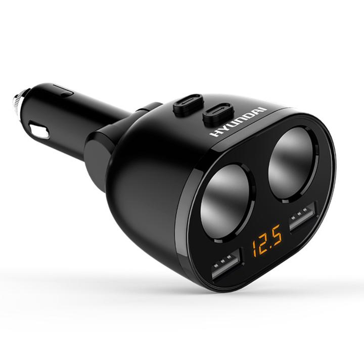 Bộ chia tẩu sạc ô tô, xe hơi HY-16 hiển thị điện áp, ổn định 3.6A, công suất 120W (Màu đen) giá tốt