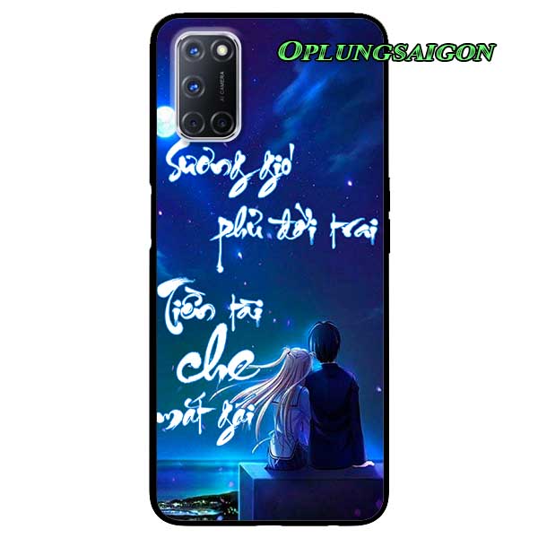 [HCM]Ốp Cường Lực Dẻo Đen Dành Cho Oppo A52 - A72 - A92 Mẫu Thư Pháp Sương Gió