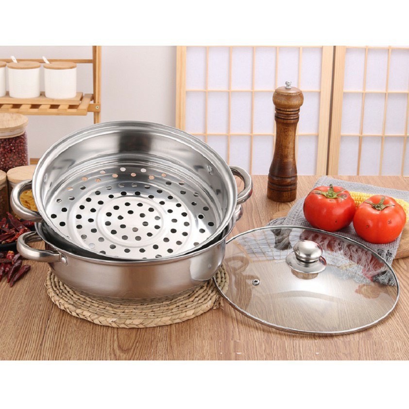 Nồi hấp inox size 28 cm Nồi hấp inox  cao cấp