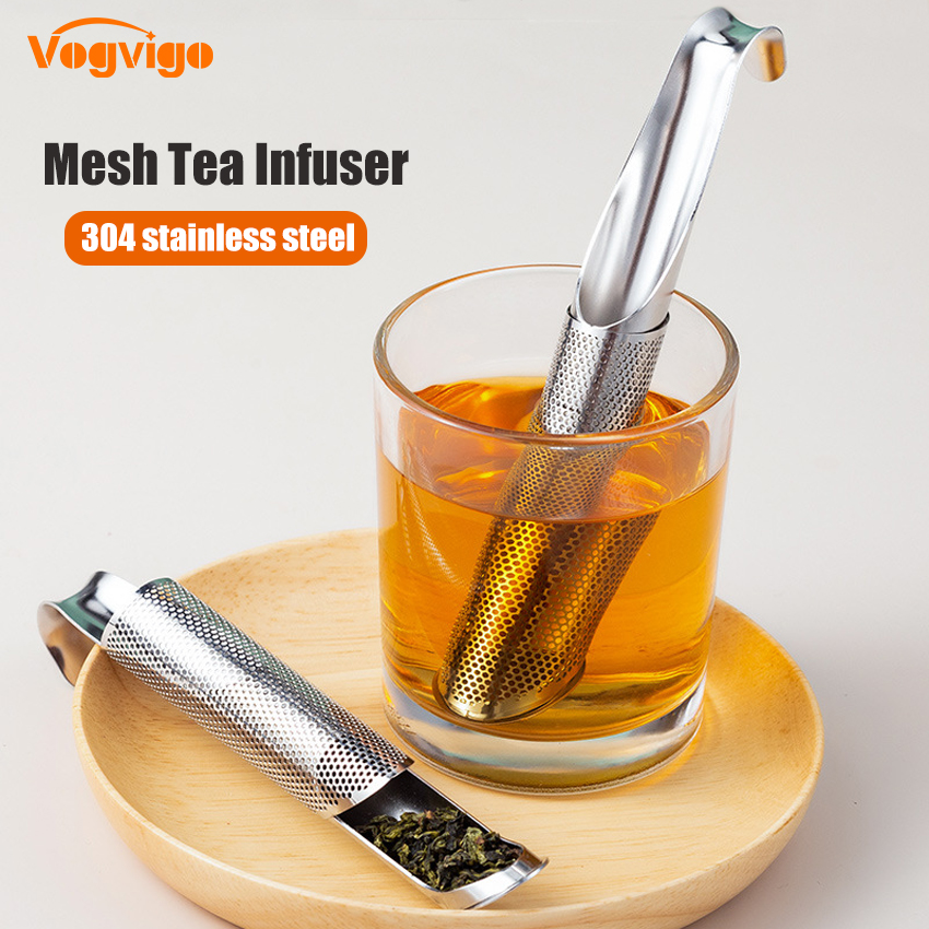 Lưới Tea Infuser Ống thép không gỉ thiết kế Tea Infuser lọc kim loại Loose Leaf Tea strainer Diffuser steeper phụ kiện trà