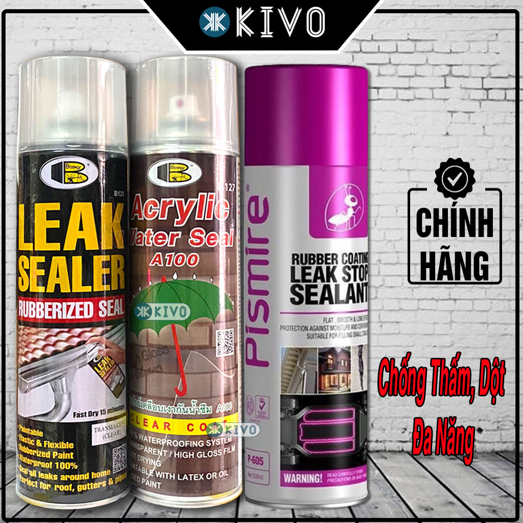 Xịt Chống Thấm Bosny Thái Lan B125-B127 -  Xịt Chống Thấm Trần Nhà/ Xịt Chống Thấm Nước/ Bình Xịt Chống Thấm Chống Dột - Sơn Chống Thấm Thùng Xốp/ Sơn Chống Thấm Bể Cá Kivo