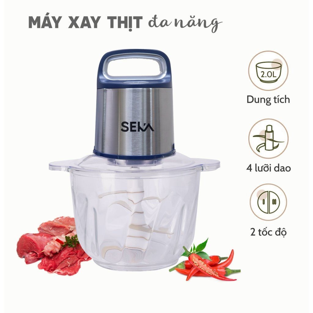 Máy Xay Thịt Đa Năng SEKA SK-2288 Cối Thủy Tinh Cao Cấp Dung Tích 2L, Công Suất 500W, Thiết Kế 4 Lưỡi Dao Sắc Bén Sử Dụng Tiện Lợi Cho Mọi Gia Đình.