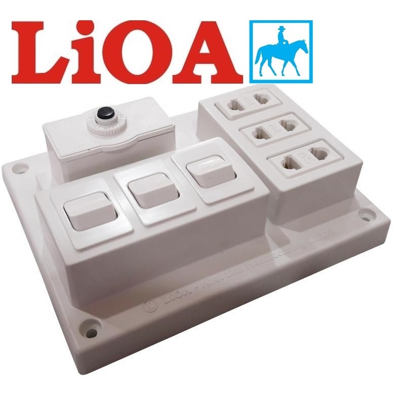 Bảng điện nổi 3 ổ cắm 3 công tắc 15A LIOA CB15A3C