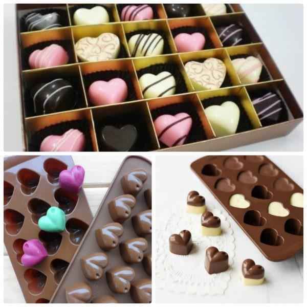 Khuôn trái tim silicon 15 viên