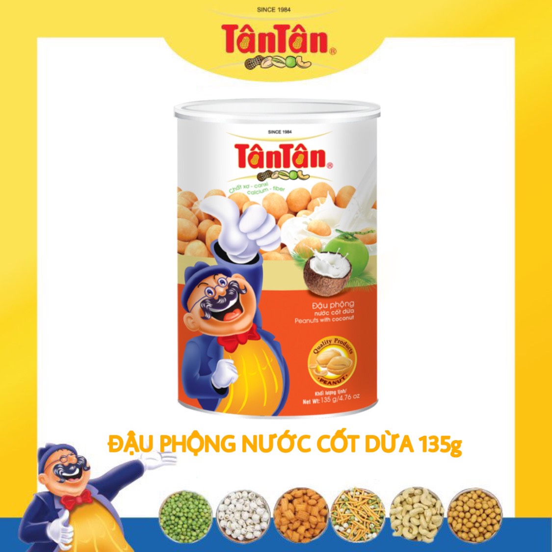 Đậu phộng nước cốt dừa Tân Tân lon 135g