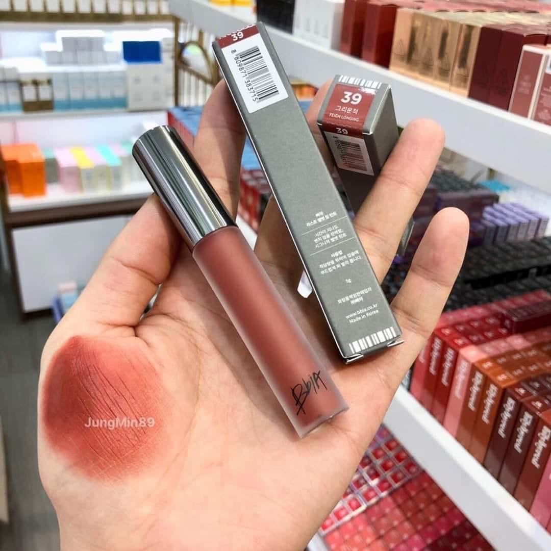 Son kem lì Bbia Last Velvet Lip Tint màu 39 Feign Longing Màu Đỏ Gạch chính hãng