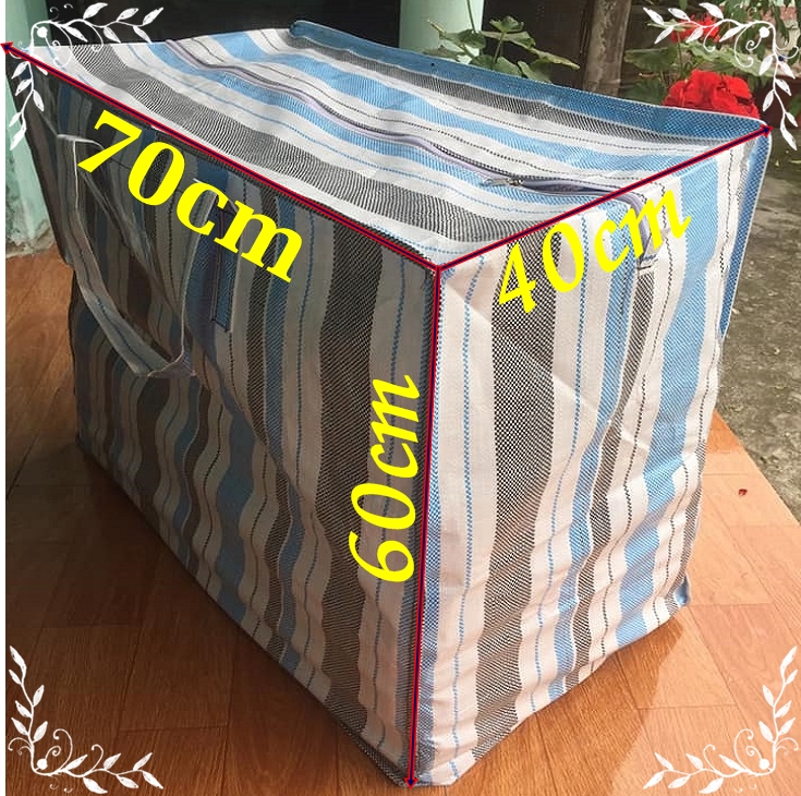 Túi bạt đựng đồ size Đại 70x40x60cm kẻ xọc gia công bền chắc