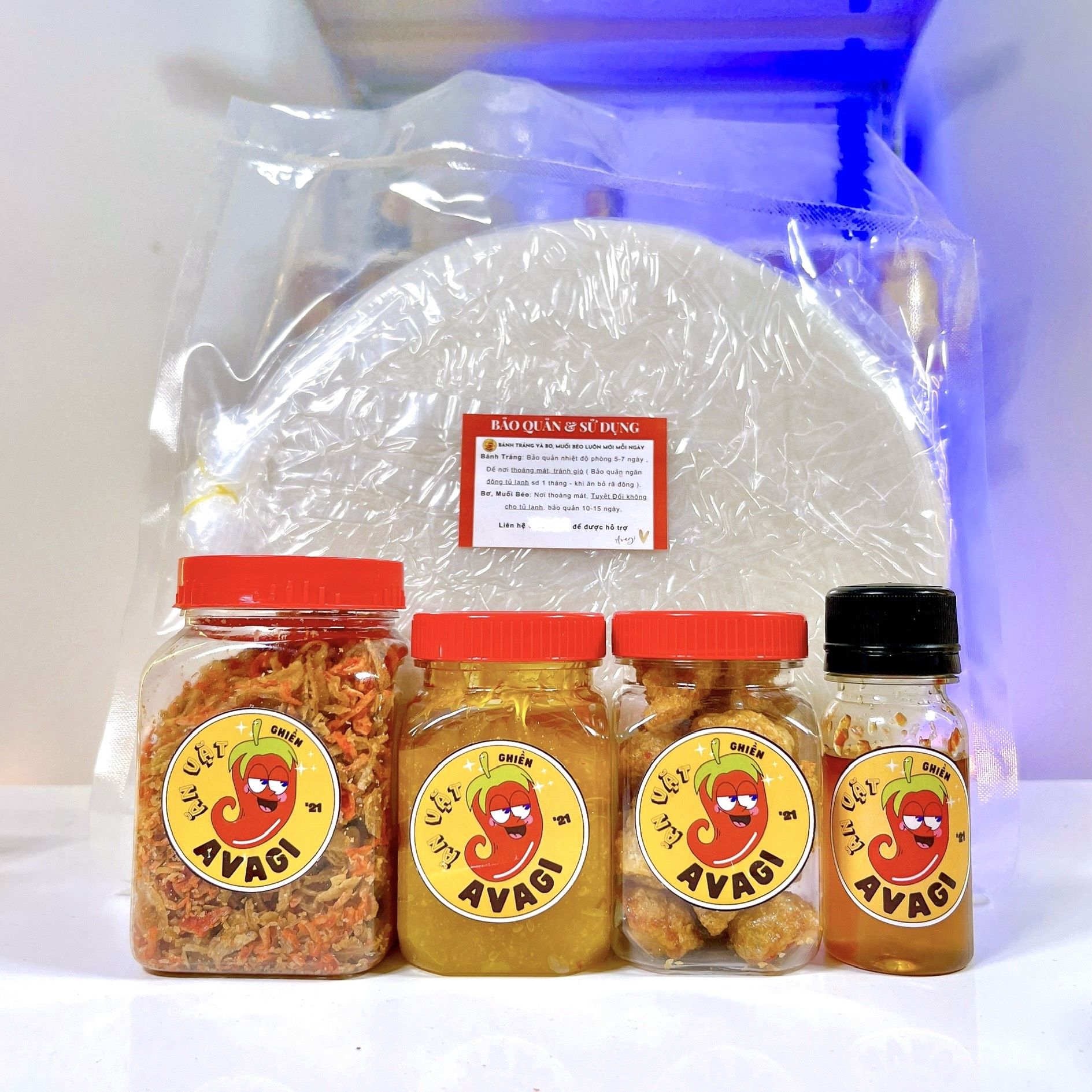 Muối béo avagi combo bánh tráng