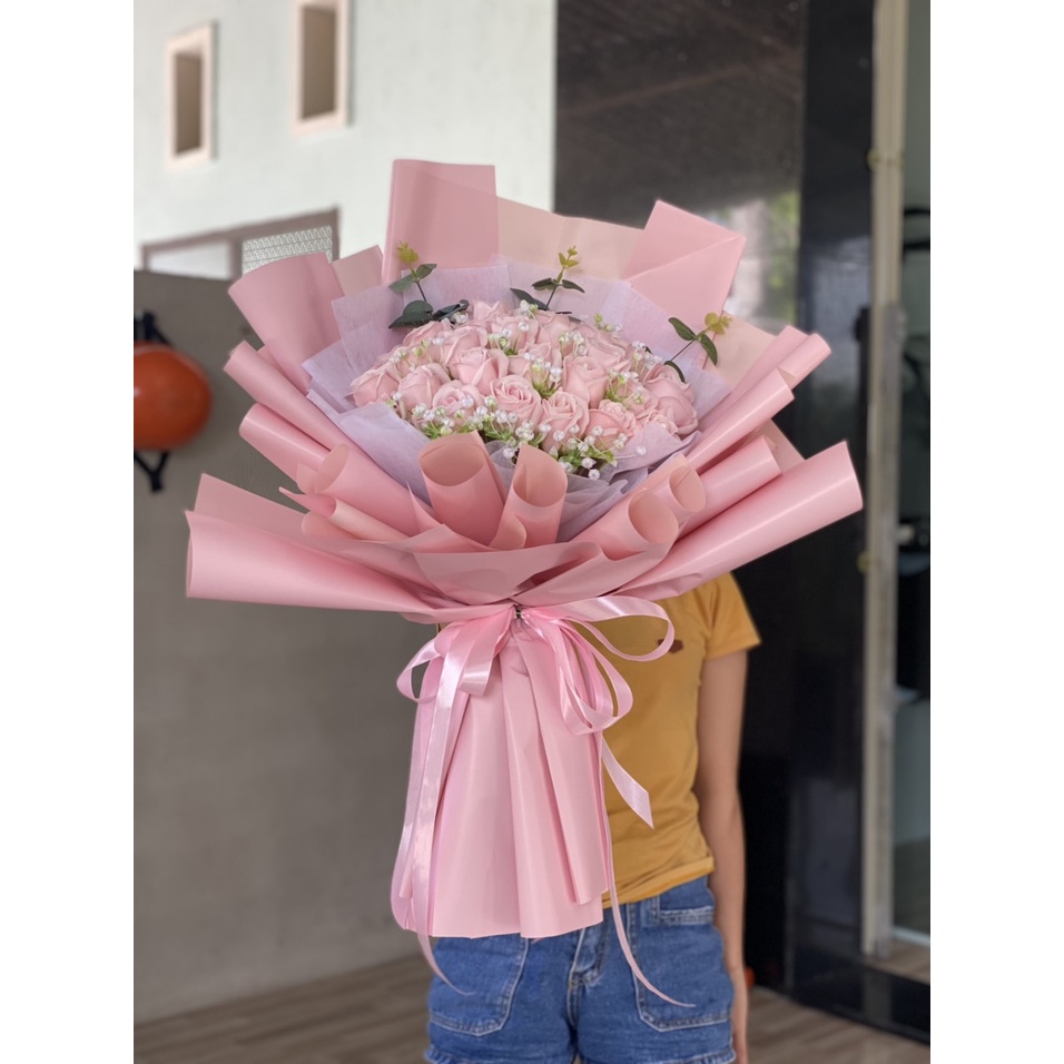 Bó hoa sáp 30 bông hàn quốc cao cấp bó theo yêu cầu giả rẻ