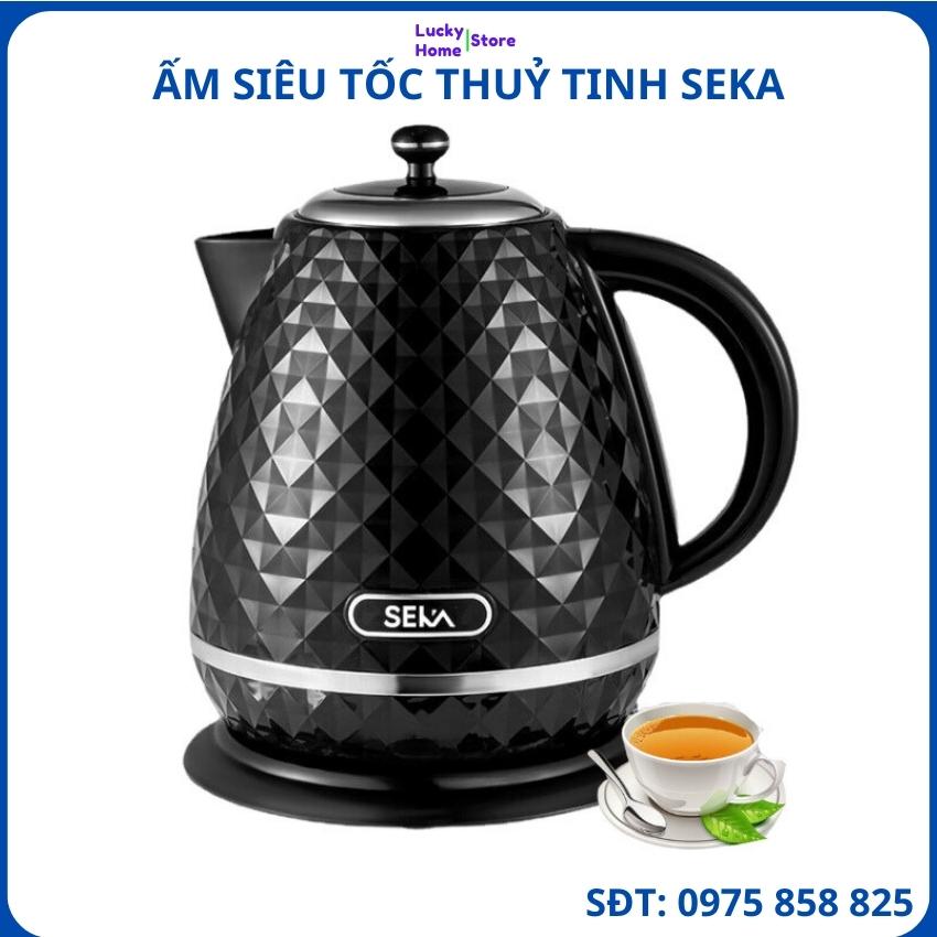 Ấm đun nước siêu tốc SEKA, ấm siêu tốc thuỷ tinh, dung tích 1.7L, công suất 2200W, cách nhiệt tốt, tự động ngắt khi đun sôi