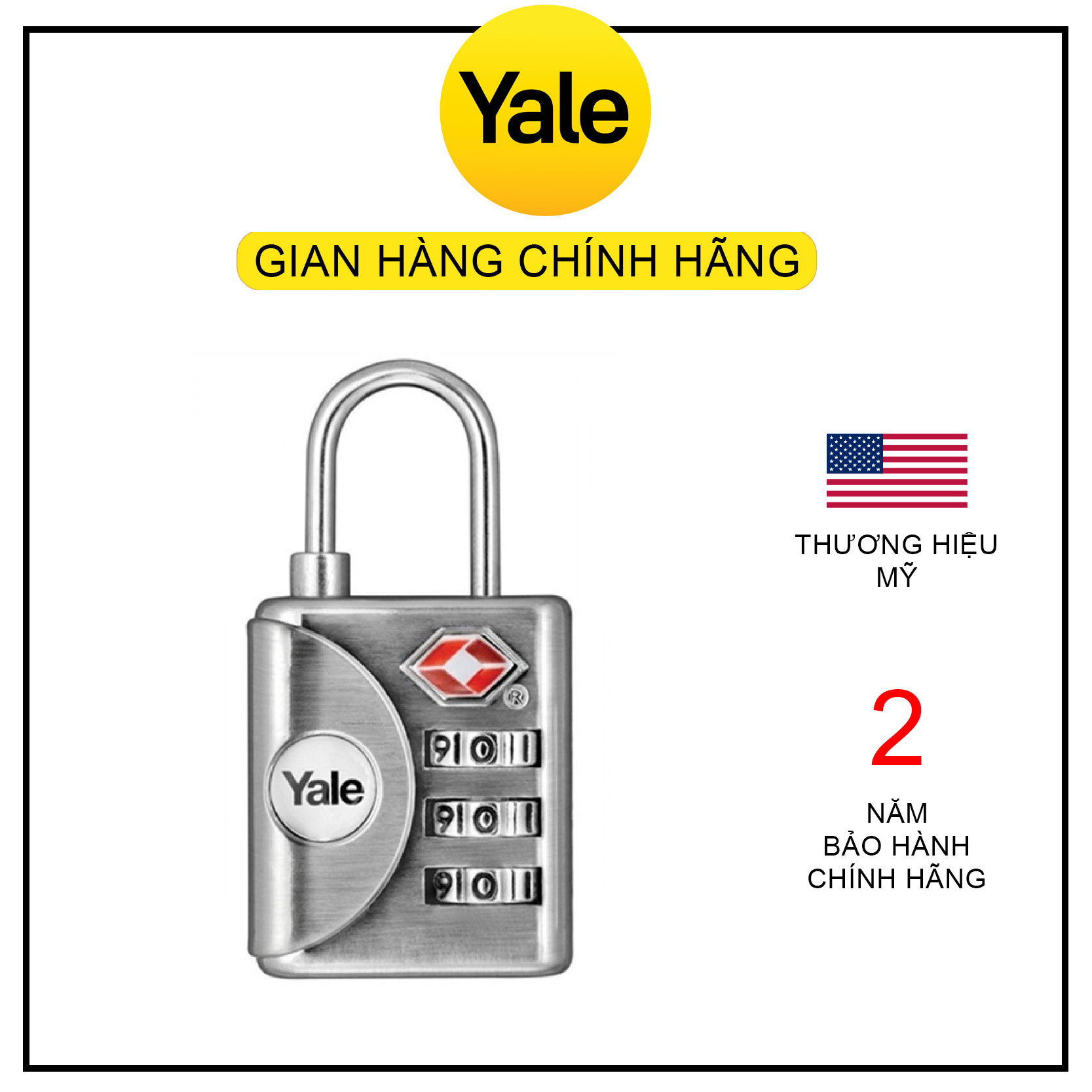 Khóa số vali - khóa du lịch cao cấp yale dòng ytp1/32/119/1 - bảo hành 2 năm - hàng chính hãng