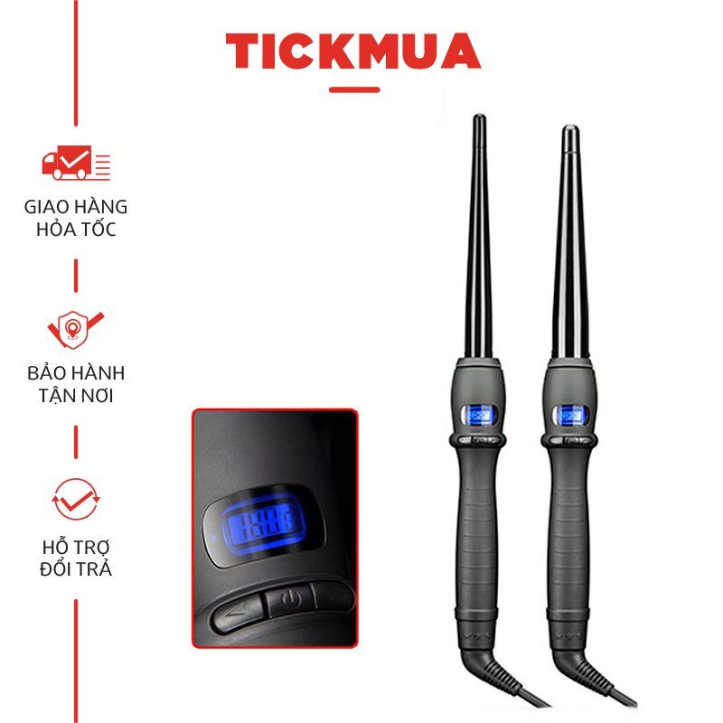 Máy uốn tóc chuyên nghiệp màn hình LED hiển thị nhiệt - Bậc thầy tạo kiểu tóc xoăn quyến rũ - TM084
