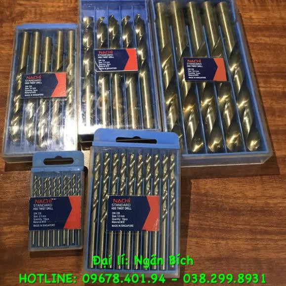 (SIÊU BỀN, SIÊU SẮC) mũi khoan inox nachi (size 2mm-10mm)