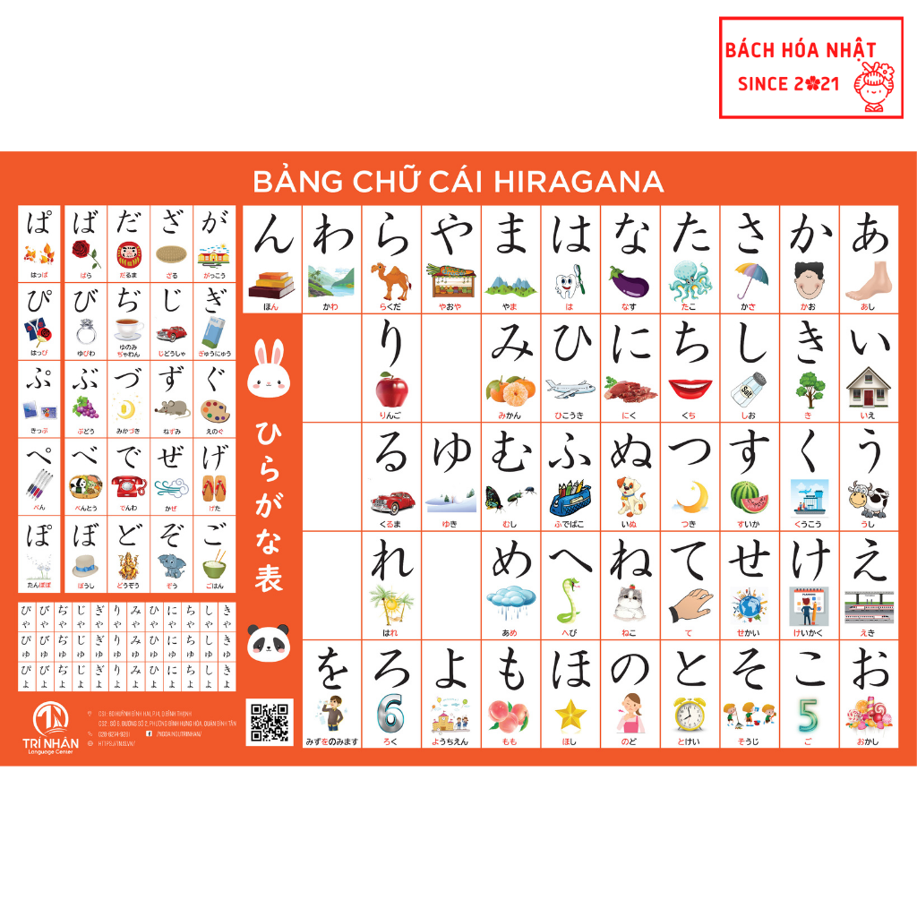 [HCM]Bảng Chữ Cái Tiếng Nhật - Hiragana