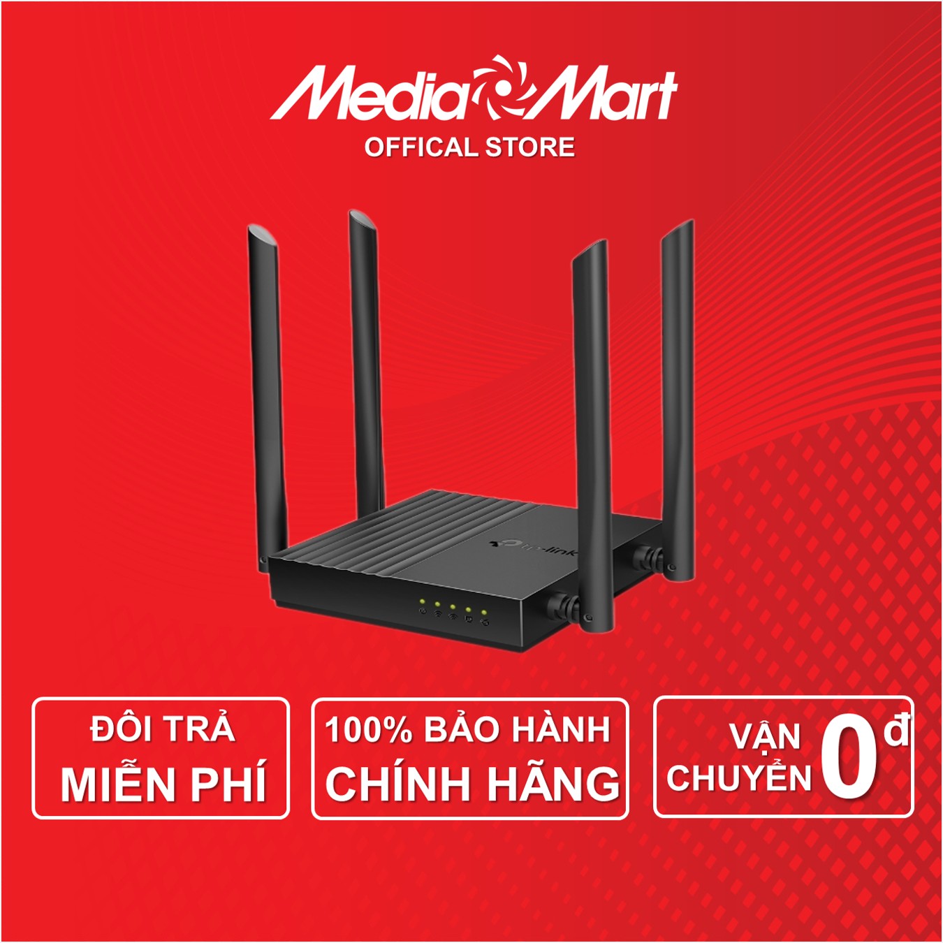 Bộ phát Wifi TPLink chuẩn AC1200 Archer C64 Giga
