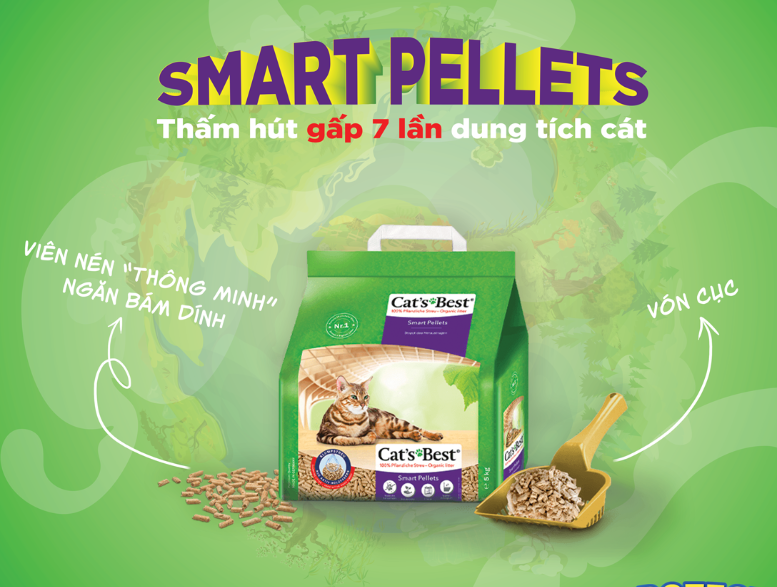 Cát gỗ cat's best smart pellets từ đức cho mèo