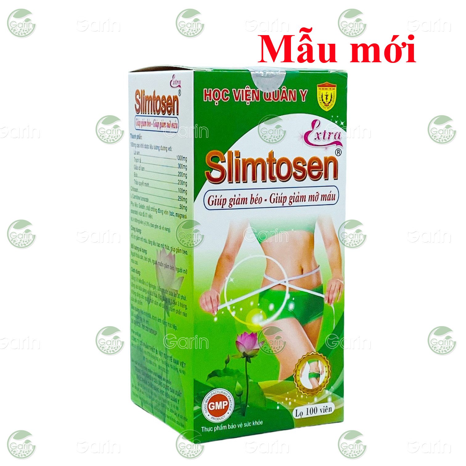 Viên uống giảm cân Slimtosen Extra Học Viện Quân Y 100 viên giúp giảm mỡ máu giảm béo làm tiêu hao mỡ thừa an toàn và hiệu quả