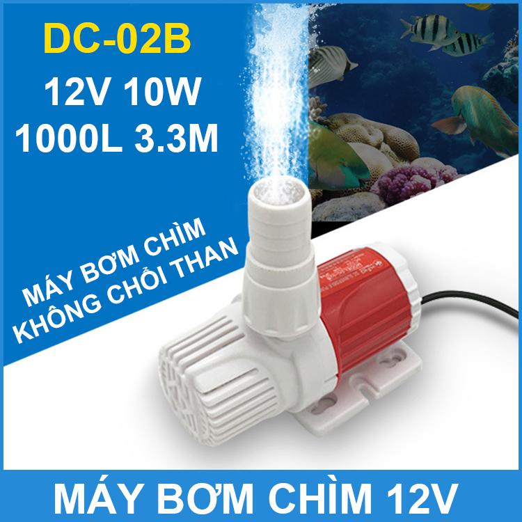 Máy Bơm Chìm Hồ Cá Hòn Non Bộ 12V 1000L DC-02B Không Chổi Than