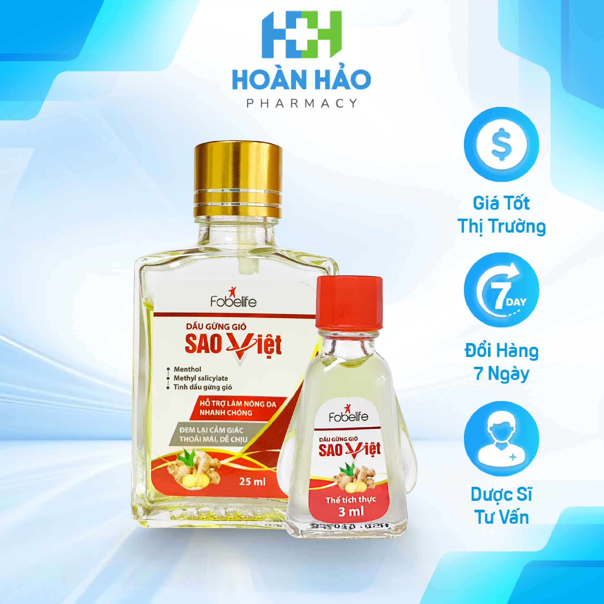 Dầu Đỏ Sao Việt エッセンシャルオイル 25ml Dầu Đỏ Sao Việt FobeLife Giúp Làm Ấm Cơ Thể Giảm Nnức Mỏi Cảm Lạnh