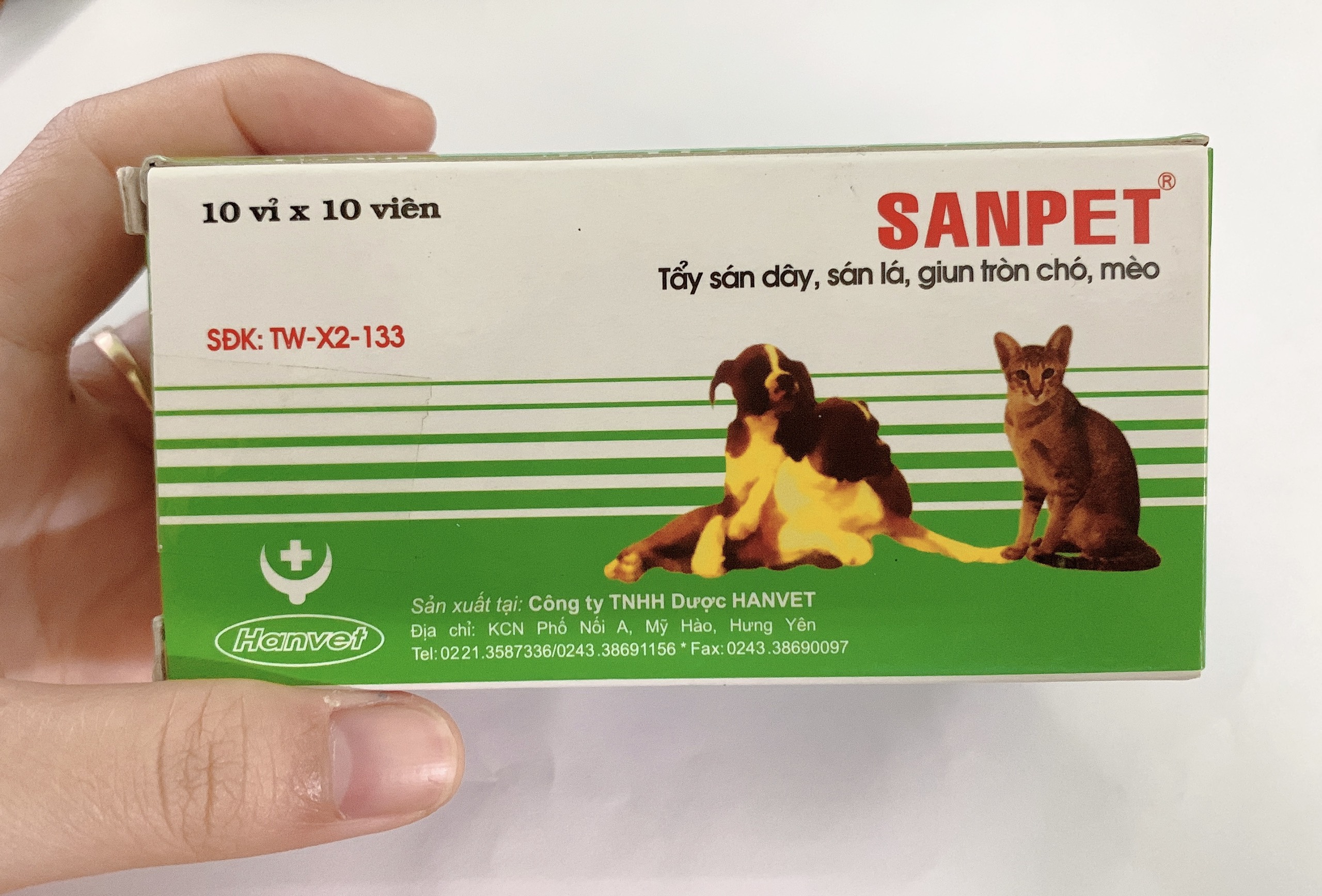 1 viên sổ giun sán cho chó mèo sanpet, tẩy giun chó mèo