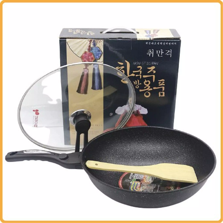 Chảo Chống Dính 5 Lớp Lòng Sâu Siêu Bền COOPIA HÀN QUỐC,Chảo Đá Có Nắp Đậy Chất Lượng Cao - Chống Dính Siêu Tốt