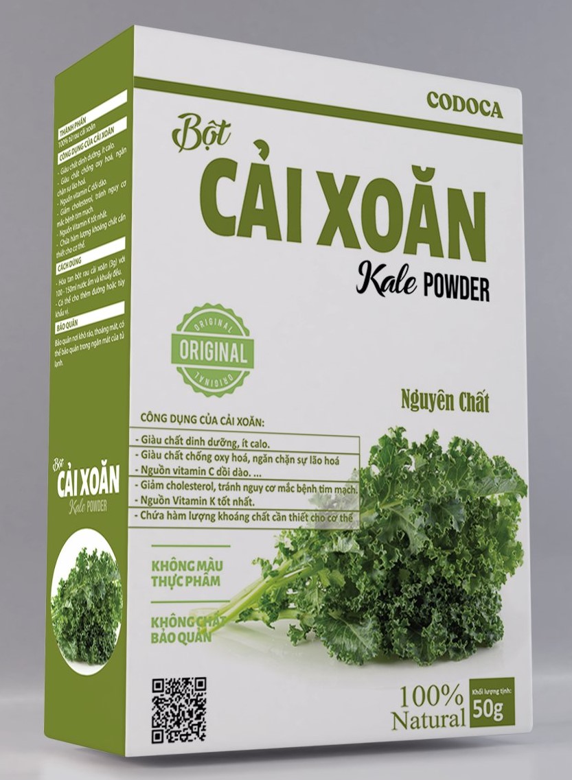 Bột cải xoăn nguyên chất codoca hộp 20 túi x 2.5g - kale powder