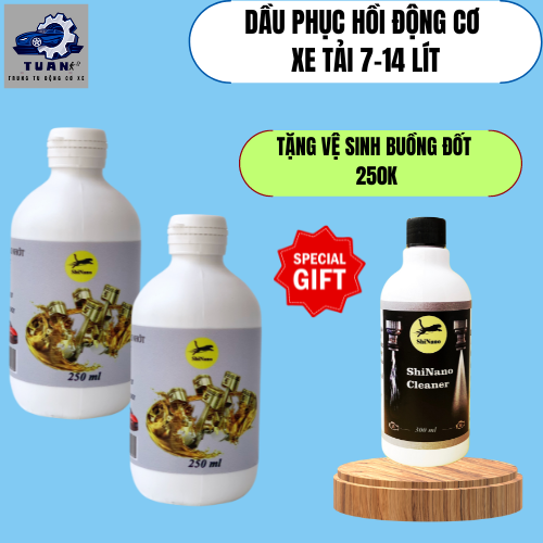 Dầu nhớt trung tu xe ô tô đổ hơi, hao nhớt công nghệ nano- metal-ceramic nhớt máy 7 - 14 lít