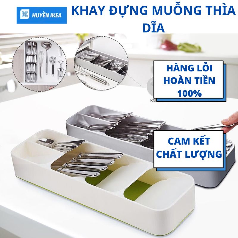 Khay đựng muỗng thìa dĩa đũa nhựa dày lớn và nhỏ gọn gàng