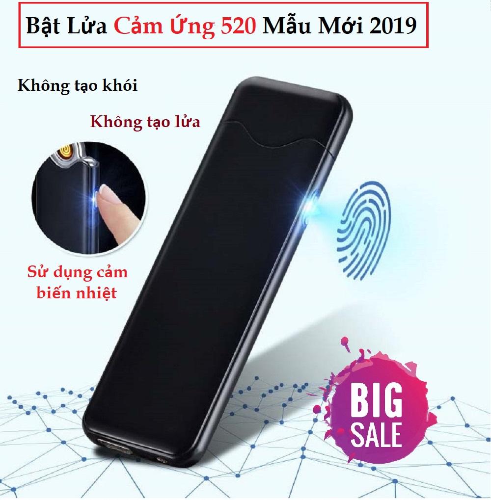 Bật lửa điện cảm ứng, bật lửa sạc điện, bật lửa cảm ứng sạc điện 520 dòng cao cấp, không tạo ra lửa an toàn khi sử dụng, kiểu dáng đẹp tinh tế, cổng sạc usb thông dụng.