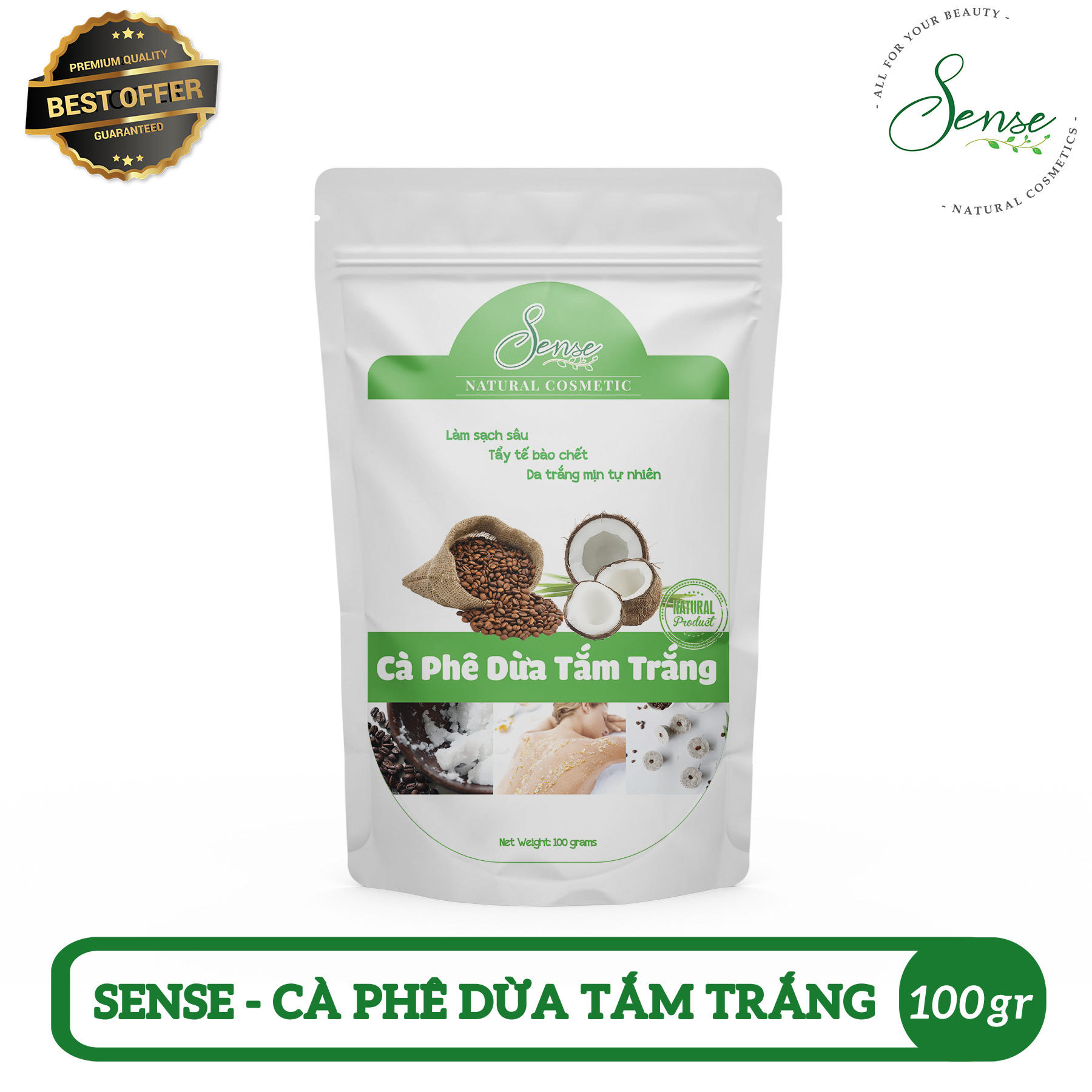 Bột cà phê dừa tắm trắng