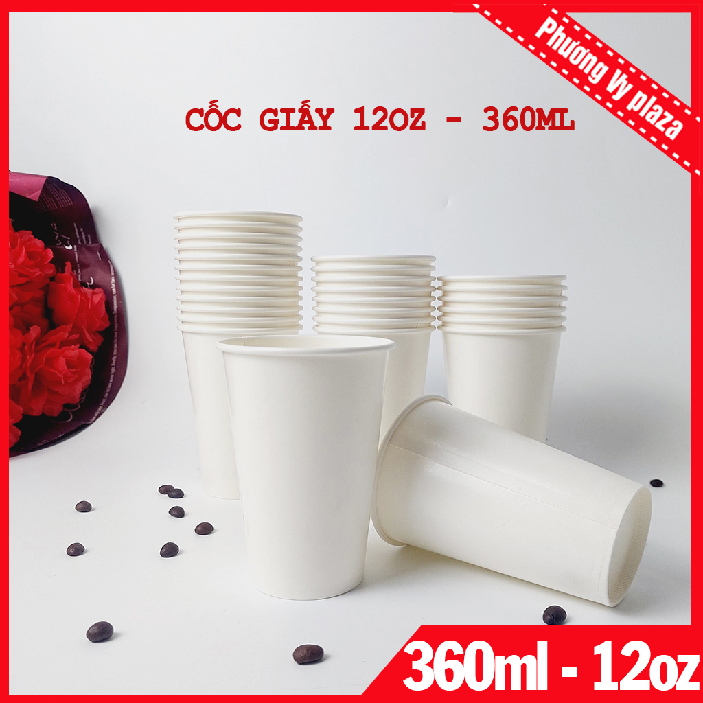 50 chiếc cốc giấy 360ml - 12OZ ly giấy NHẬP KHẨU HÀN QUỐC