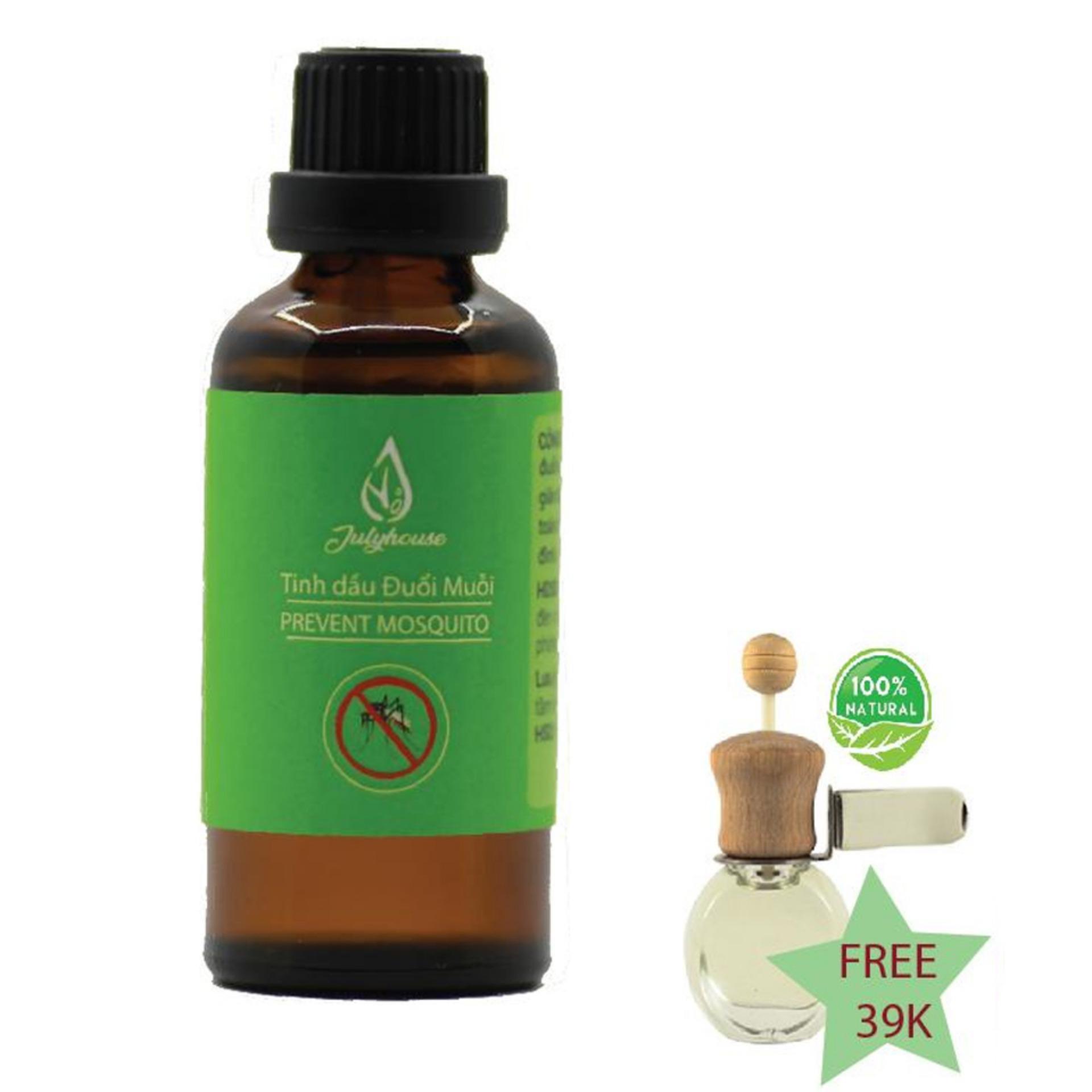 Tinh dầu đuổi muỗi nguyên chất Julyhouse 50 ml. Tặng kèm Vỏ Khuếch tán tinh dầu