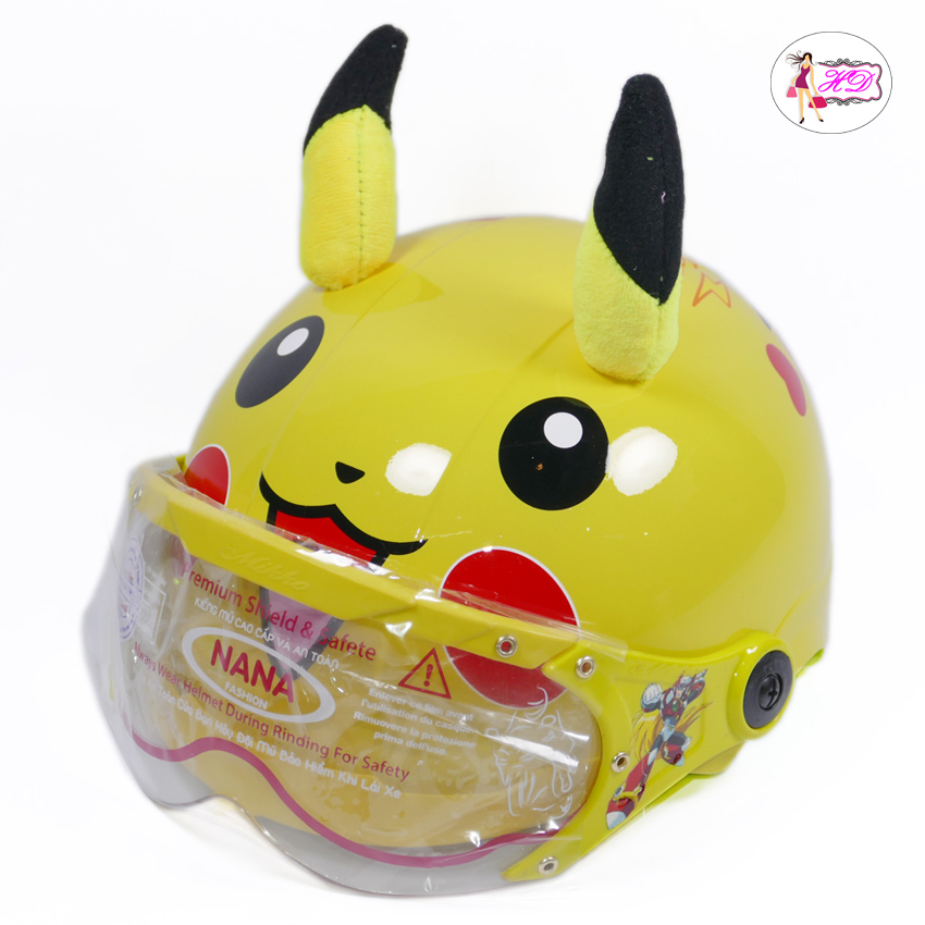 [HCM]Mũ bảo hiểm trẻ em có kiếng dành cho bé từ 4-10 tuổi hoạt tiết hoạt hình dễ thương | Nón bảo hiểm cho bé yêu