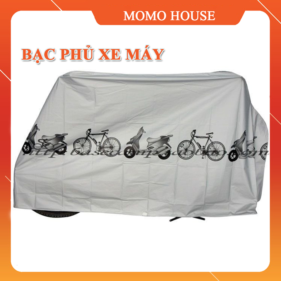 Bạt Phủ Xe Máy, Xe Đạp Vải Dù Dày Dặn Che Nắng, Che Mưa Chống Thấm Nước, Chống Bụi Tốt Kích Cỡ Phù Hợp Mọi Loại Xe