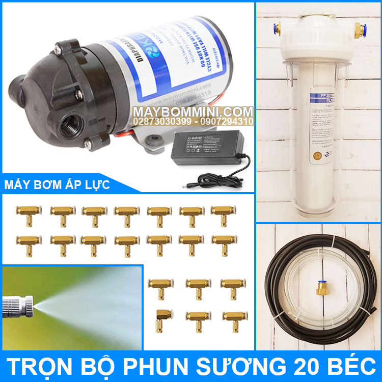 Trọn bộ phun sương làm mát trọn bộ 20 béc phun