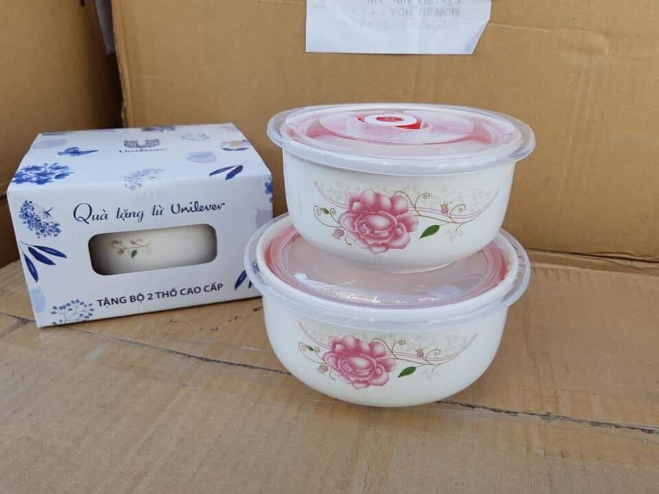 Bộ 2 thố sứ hút chân không