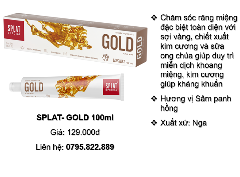 Kem đánh răng chăm sóc toàn diện splat- gold 100ml