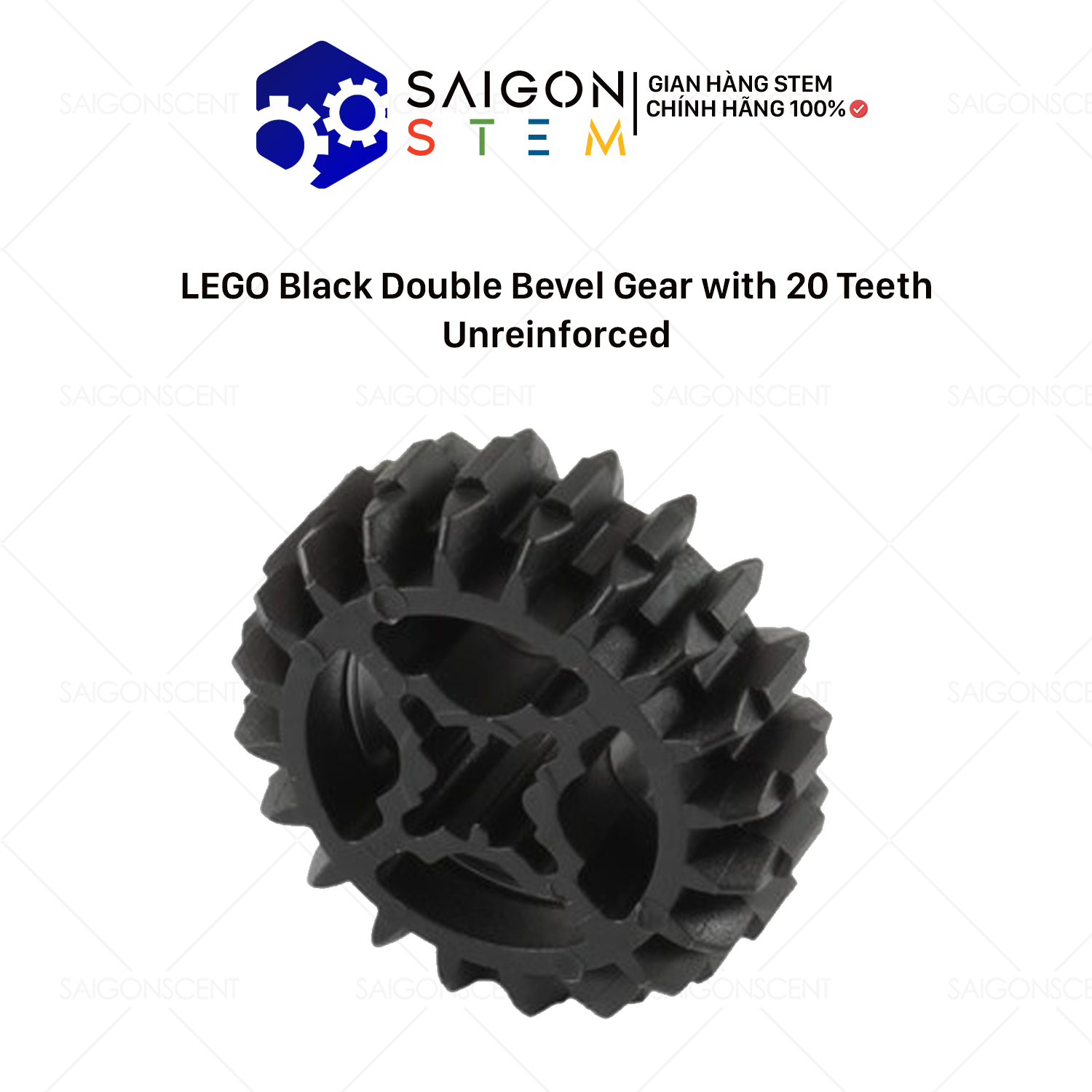 Chính hãng | bánh răng lego black double bevel gear with 20 teeth unreinforced