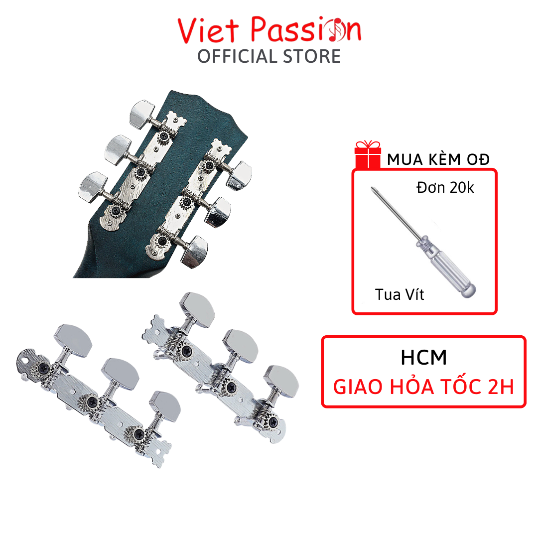Khoá Đàn guitar acoustic khóa liền đủ 2 vế kèm ốc vít VietPassion HCM
