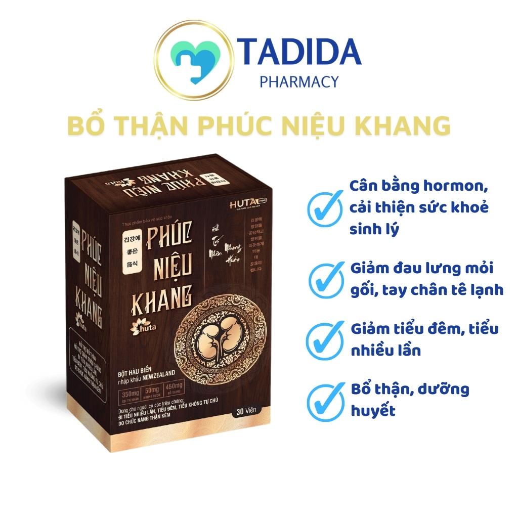 Viên Bổ Thận, Giảm Tiểu Đêm Phúc Niệu Khang HUTA (30v), Giúp mạnh Gân Cốt, Tăng Cường Sinh Lý Nam – TADIDA PHARMA