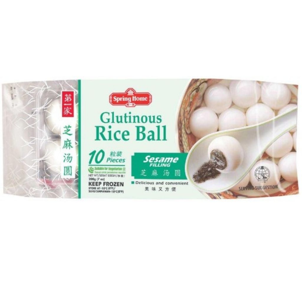 1T*24B Bánh Trôi Nước Mè Đen Spring Home 200gr/ 10 bánh - Singapore/ Glutinous Rice Ball Sesame