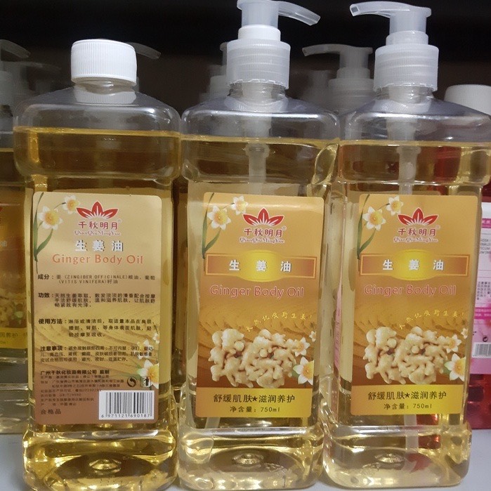 Tinh Dầu Massage Body Thảo Dược Gừng Hoa Hồng Lawender Dầu Masa Thiên Nhiên Chai 750ml