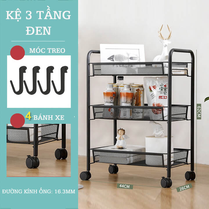 Kệ để đồ đa năng có bánh xe k04