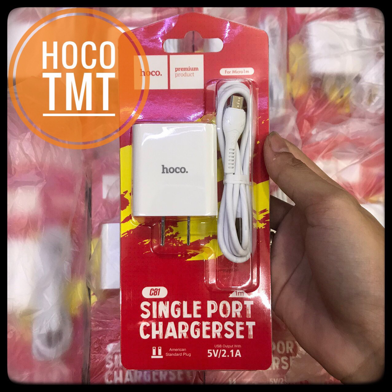 Bộ sạc android hoco c81 cổng micro sạc nhanh 2.1a - chính hãng