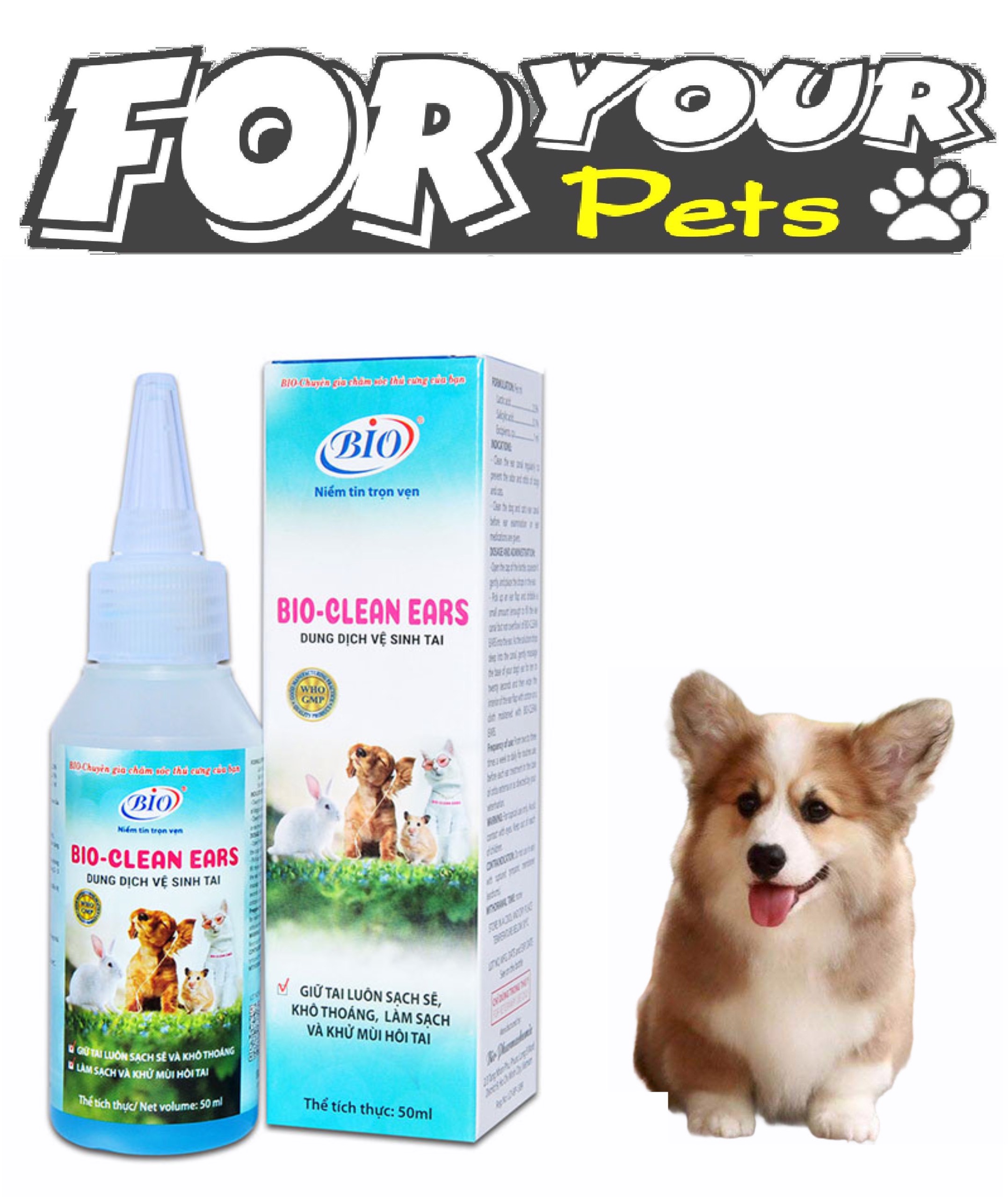 [HCM]DUNG DỊCH VỆ SINH TAI THÚ CƯNG CHÓ MÈO BIO CLEAN EARS GIÚP TAI CỦA BÉ LUÔN SẠCH SẼ KHÔ THOÁNG KHỬ MÙI HÔI TAI 50ML