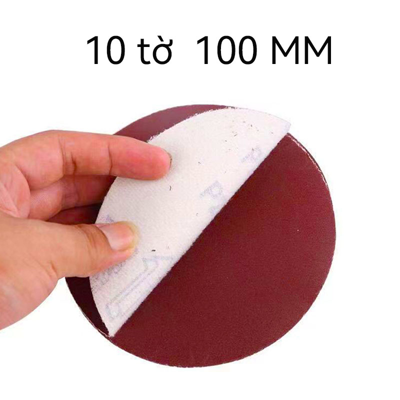 10 tờ 100mm (4 inch) Giấy nhám tròn mịn thô chà gỗ giấy ráp dính, đầy đủ độ nhám từ P40 đến P320